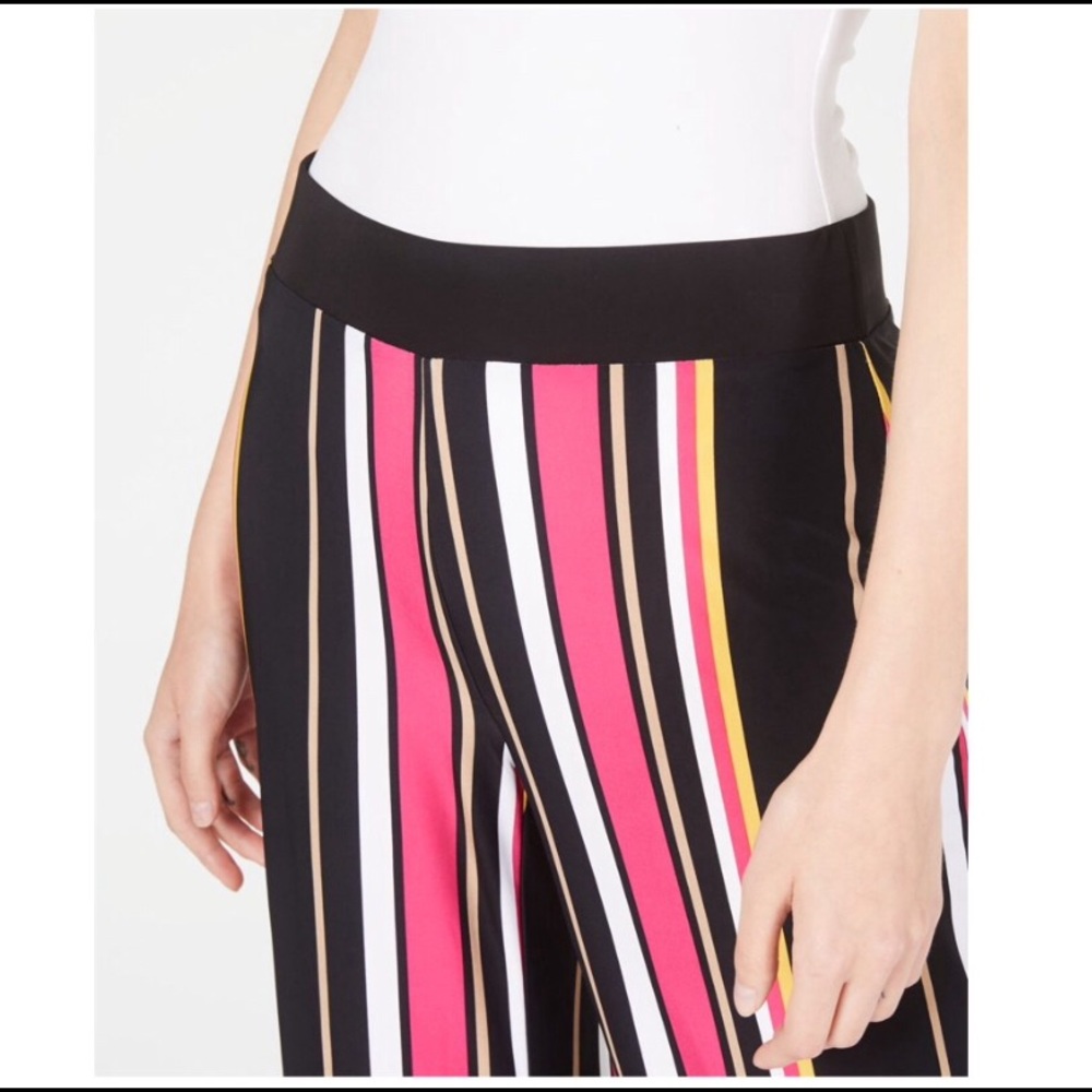 INC Womens Black Striped Wide Leg Pants - Picture 3 of 12